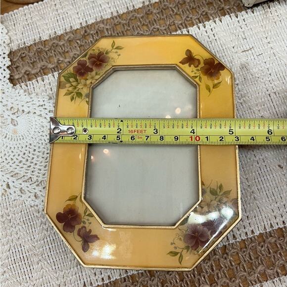 Vintage picture frame The Bucklers Inc. NYC enameled and floral - Picture 5 of 9